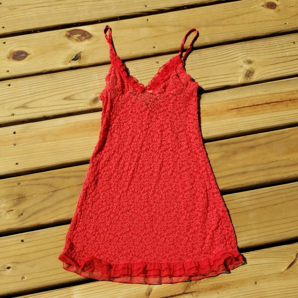 Victoria Secret red lace spaghetti strap lingerie